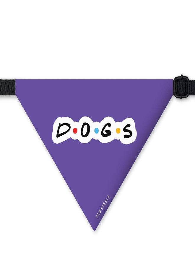 PawsIndia Dog Bandana with Collar Small Medium Large Dogs & Cats 100% Adjustable with Buckle Stretchable Fabric D.O.G.S - Image 1